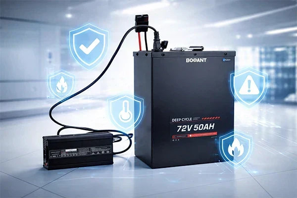 BOOANT 72V 50Ah Deep Cycle Lithium Battery with Samsung 21700 Cells and Smart BMS