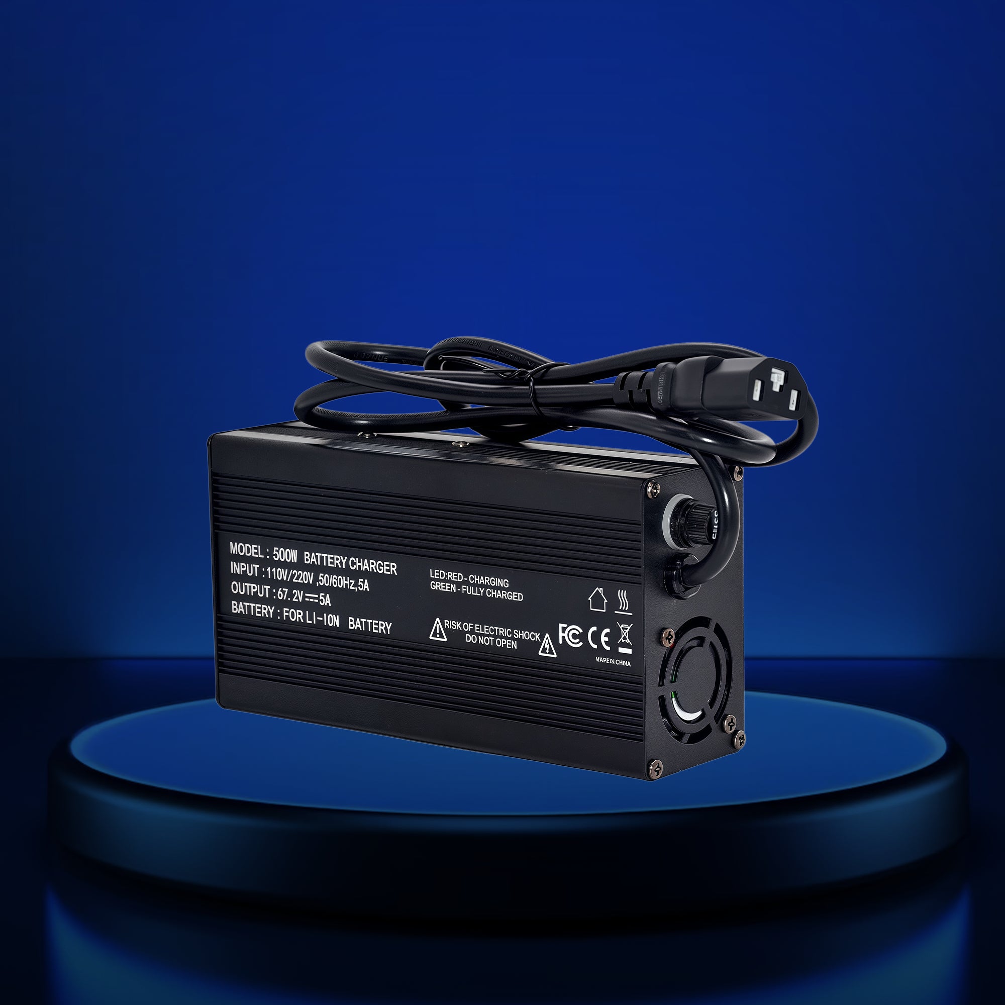 BOOANT 60V 30Ah Lithium Battery Charger - Universal 110V/240V Input, 67.2V 5A Output, for Li-ion Batteries