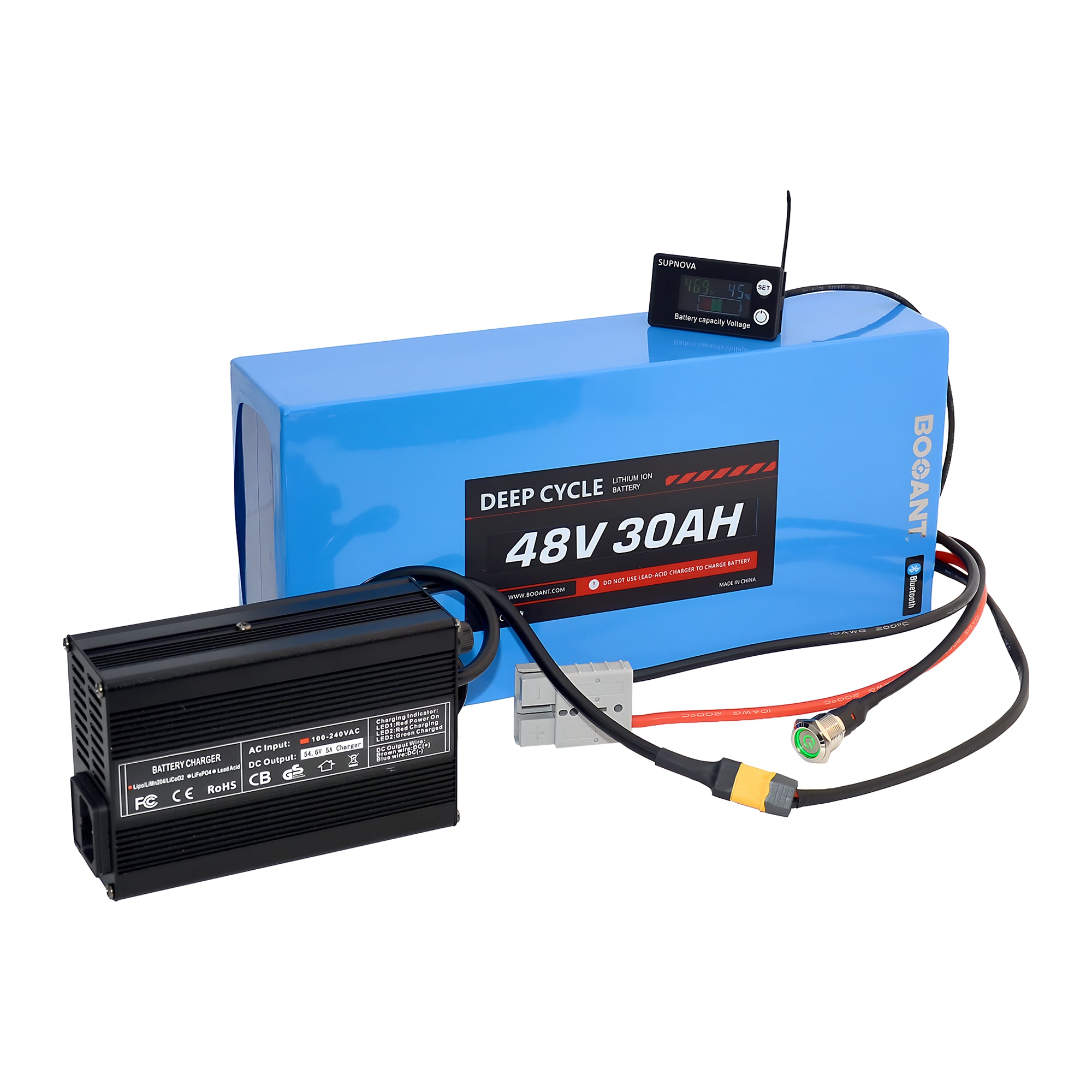 48V 30Ah Lithium Battery with Samsung 50G Cells | Smart BMS & Bluetooth APP | for E-Bikes & Scooters