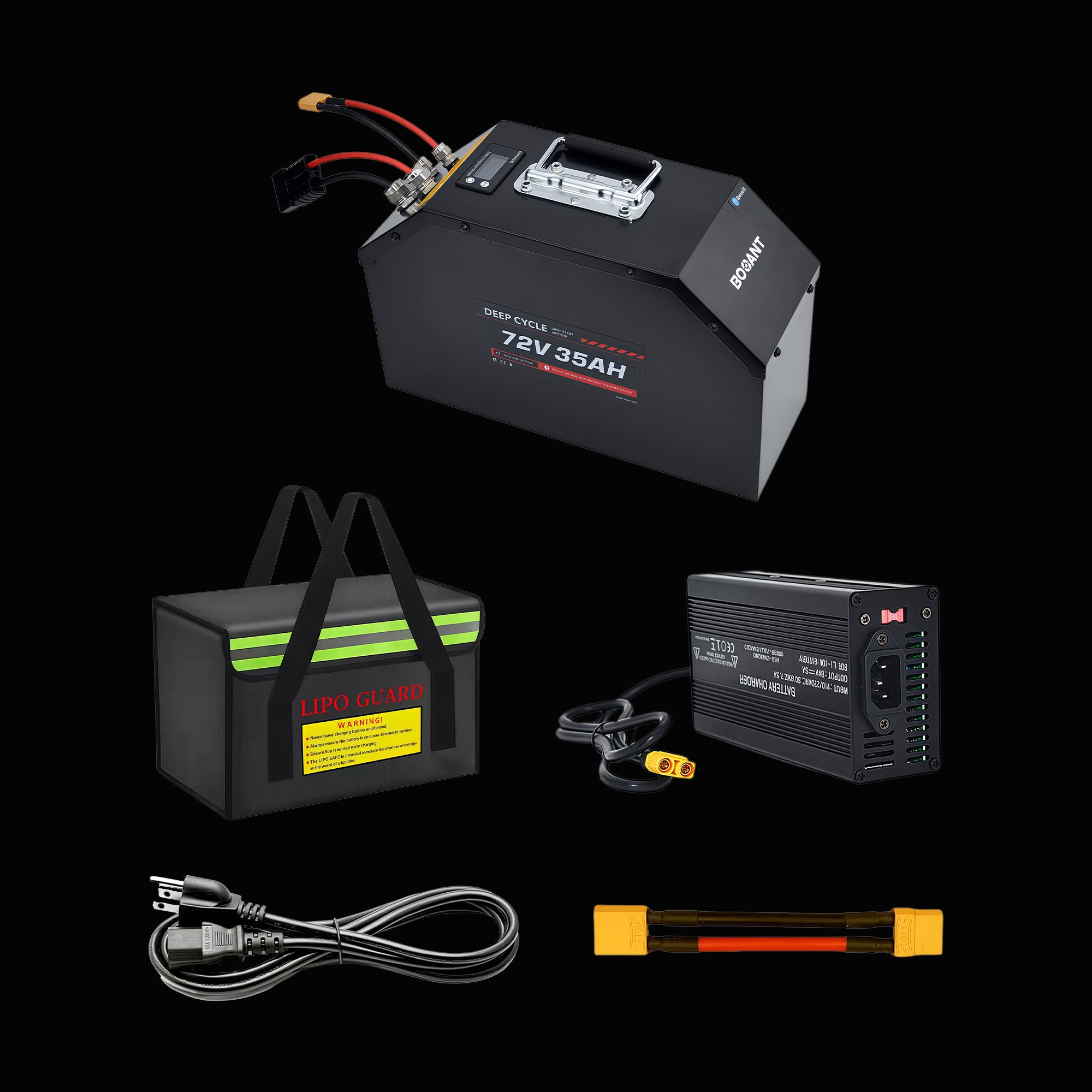 72V 35Ah Lithium Battery with Samsung 50S Cells | Smart Bluetooth BMS | Waterproof Metal Case