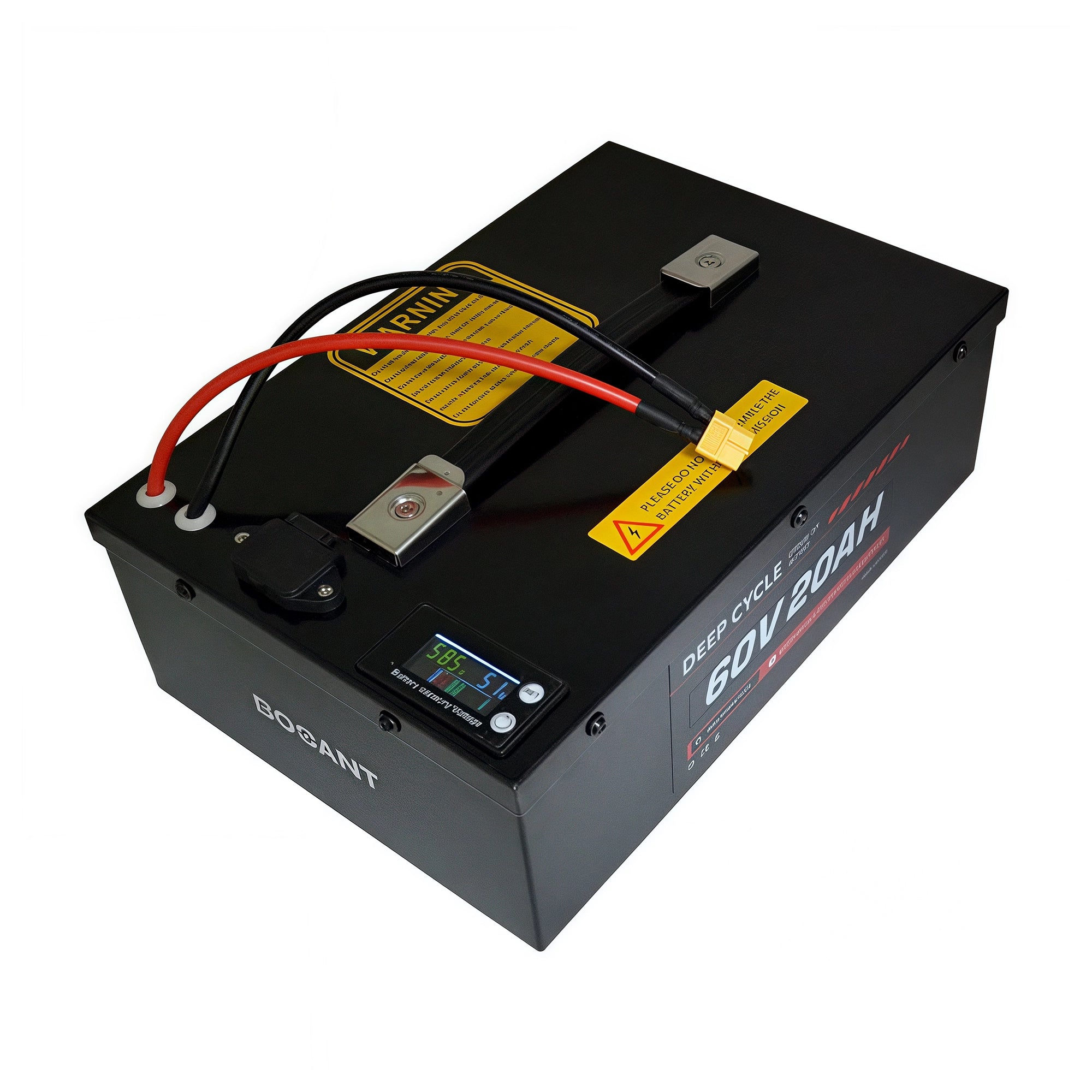 BOOANT 60V 20Ah lithium battery with integrated LCD voltage and capacity display