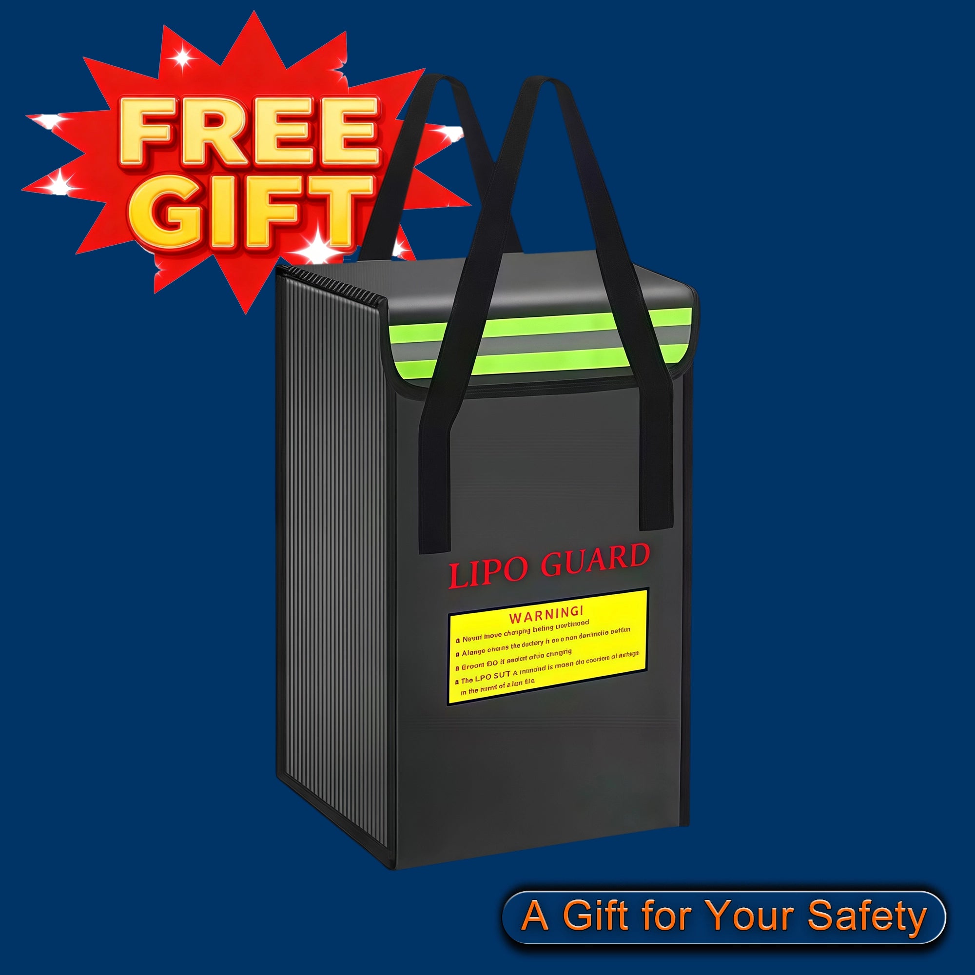 Fireproof LiPo battery storage bag included with BOOANT lithium battery purchases for added safety and protection