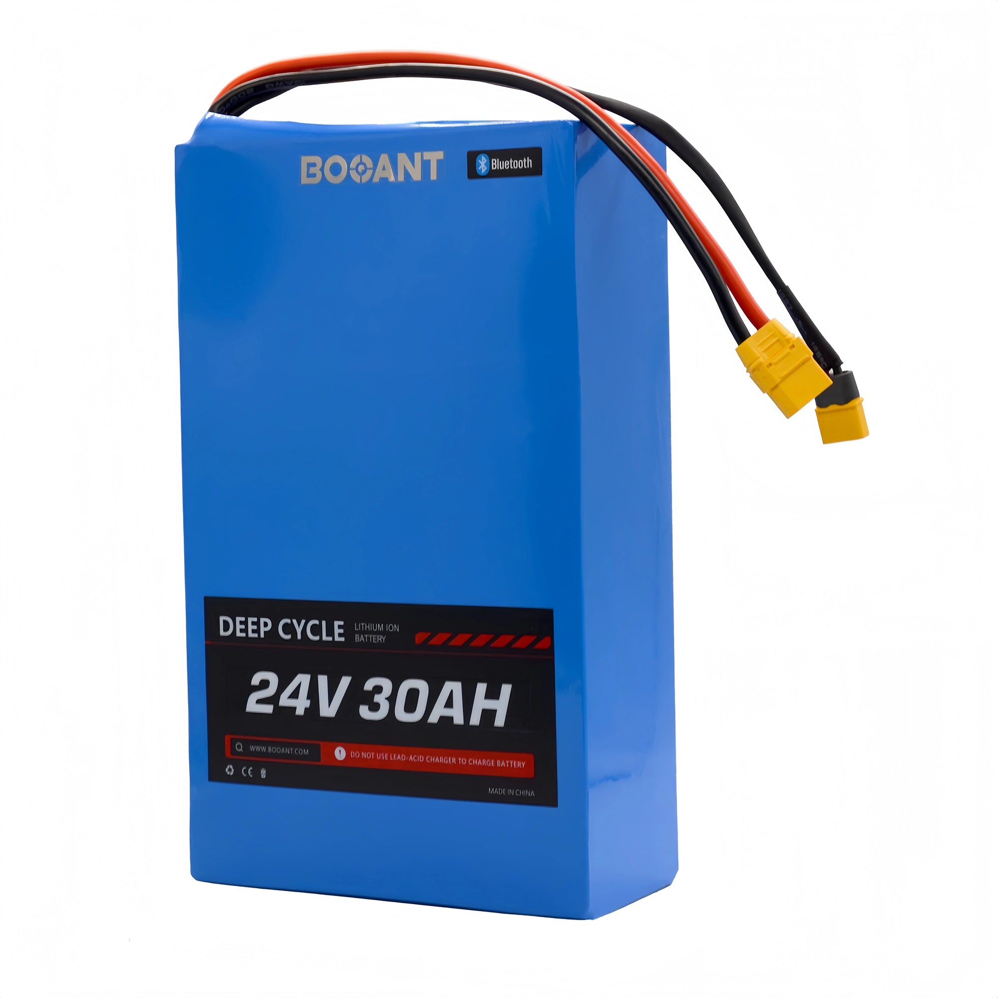 BOOANT 24V 30Ah LiFePO4 Battery Pack with Bluetooth BMS and XT90 Connector for Deep Cycle Applications