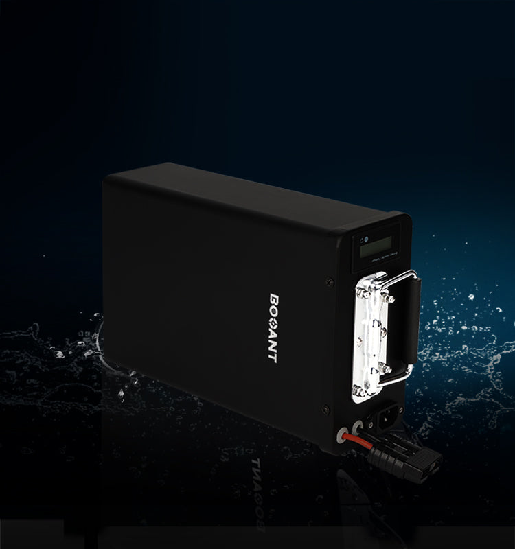 48V 20AH Lithium Battery Safety Guarding. IP65 Water Resistance and Shock Absorption: Employs a 1.5mm thick metal enclosure to safeguard the internal battery against impacts.