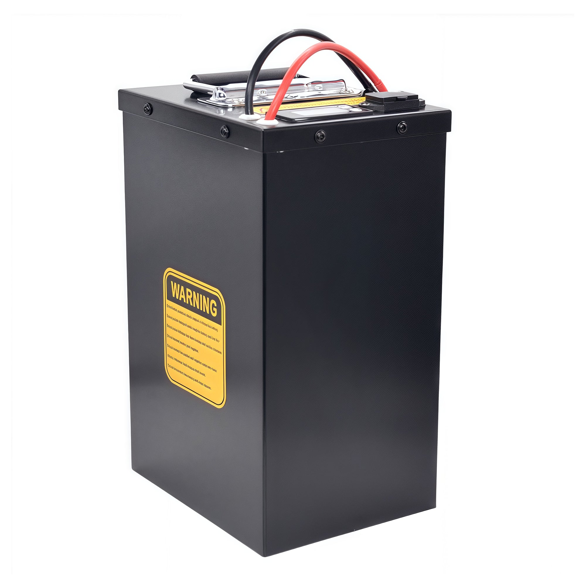 Rear angled view of the BOOANT 72V 30Ah lithium battery with Samsung 21700 50G cells, Bluetooth BMS, and durable metal case