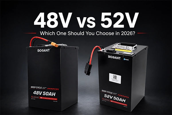 48V vs 52V e-bike battery comparison guide, choosing the right lithium battery voltage for electric bikes