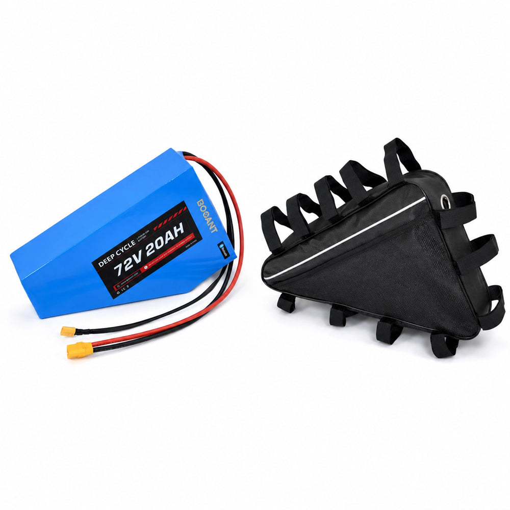 BOOANT 72V 20Ah triangle e-bike battery with frame bag and XT90 connector