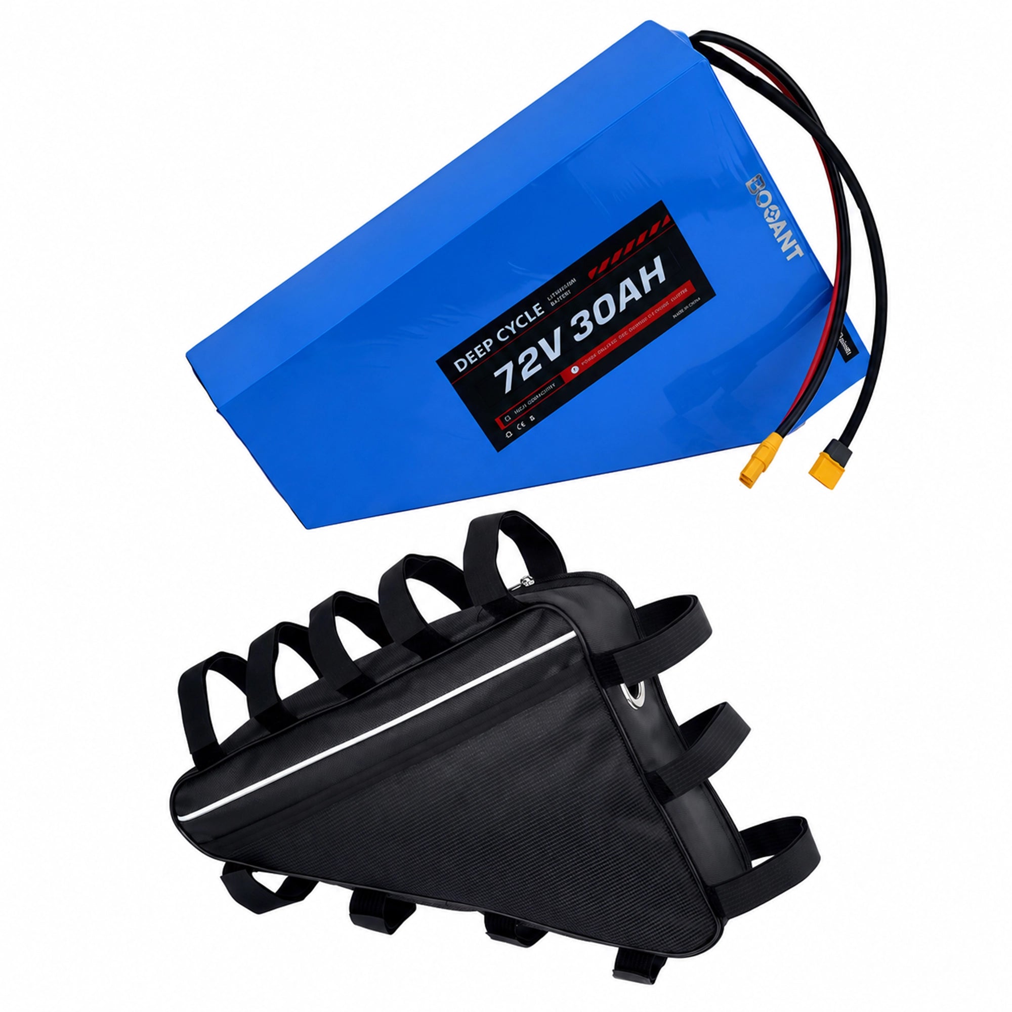 BOOANT 72V 30Ah triangle e-bike battery with frame bag and XT90 connector