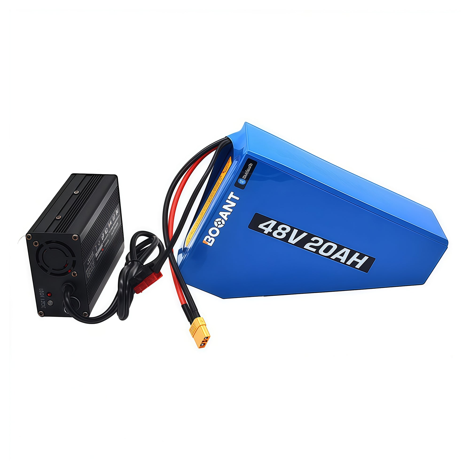 BOOANT 48V 20Ah triangle lithium battery with 54.6V 5A charger for electric bike conversion kits