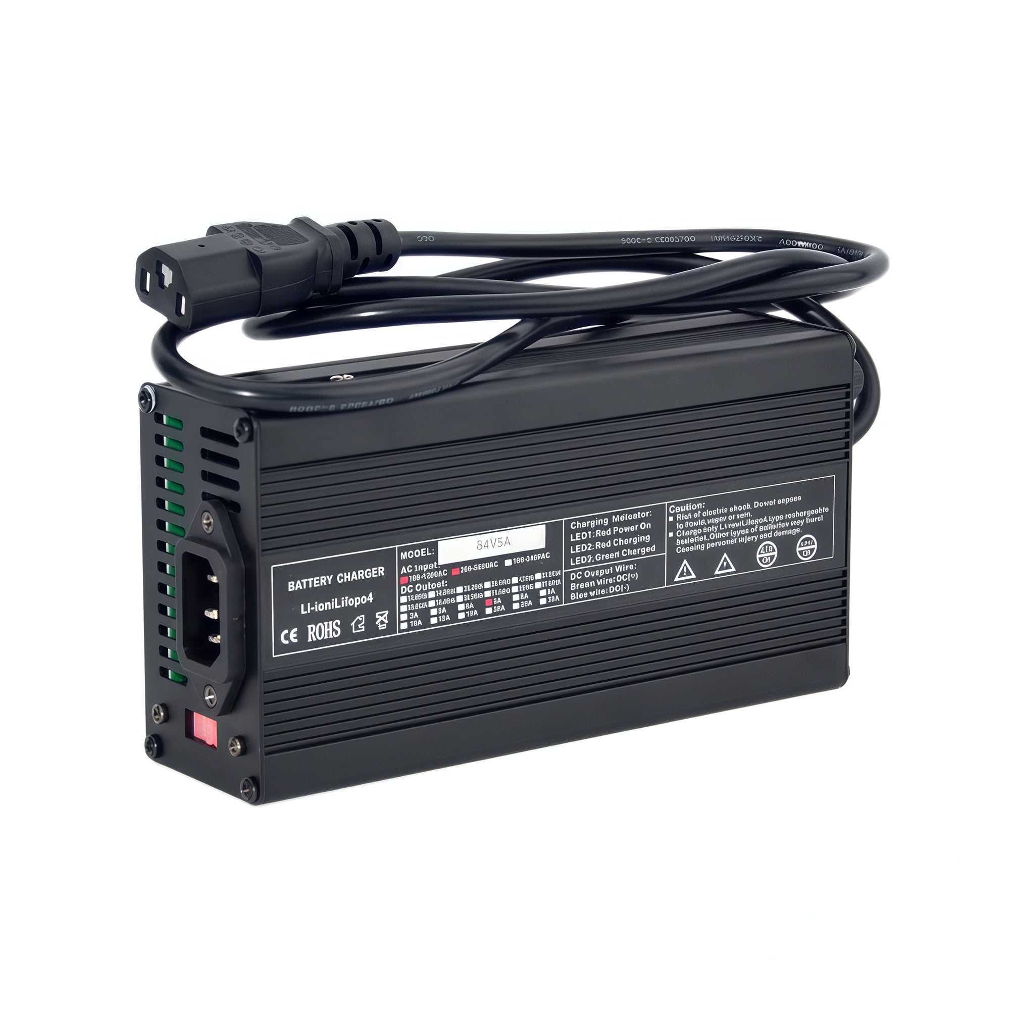 84V 5A Smart Fast Charger for 72V Lithium Batteries | Global Voltage 110V/220V | Professional Grade with Safety Protection | Free DHL Shipping