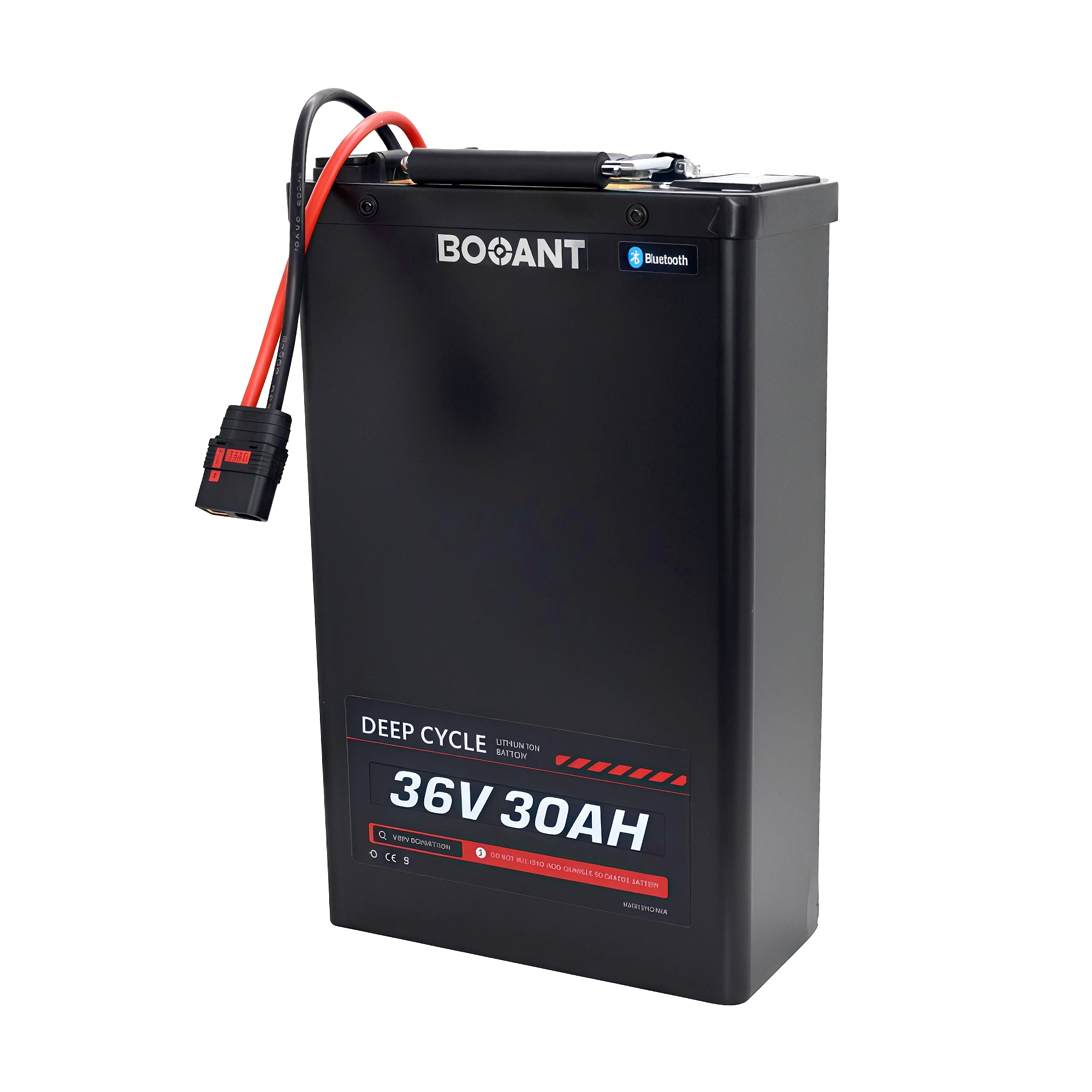 BOOANT 36V 30Ah lithium battery with Bluetooth smart BMS, Anderson connector and durable metal case for e-bikes and electric scooters