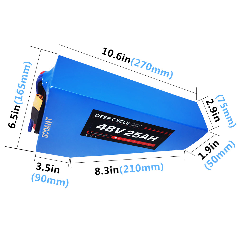 48 volt lithium battery pvc size