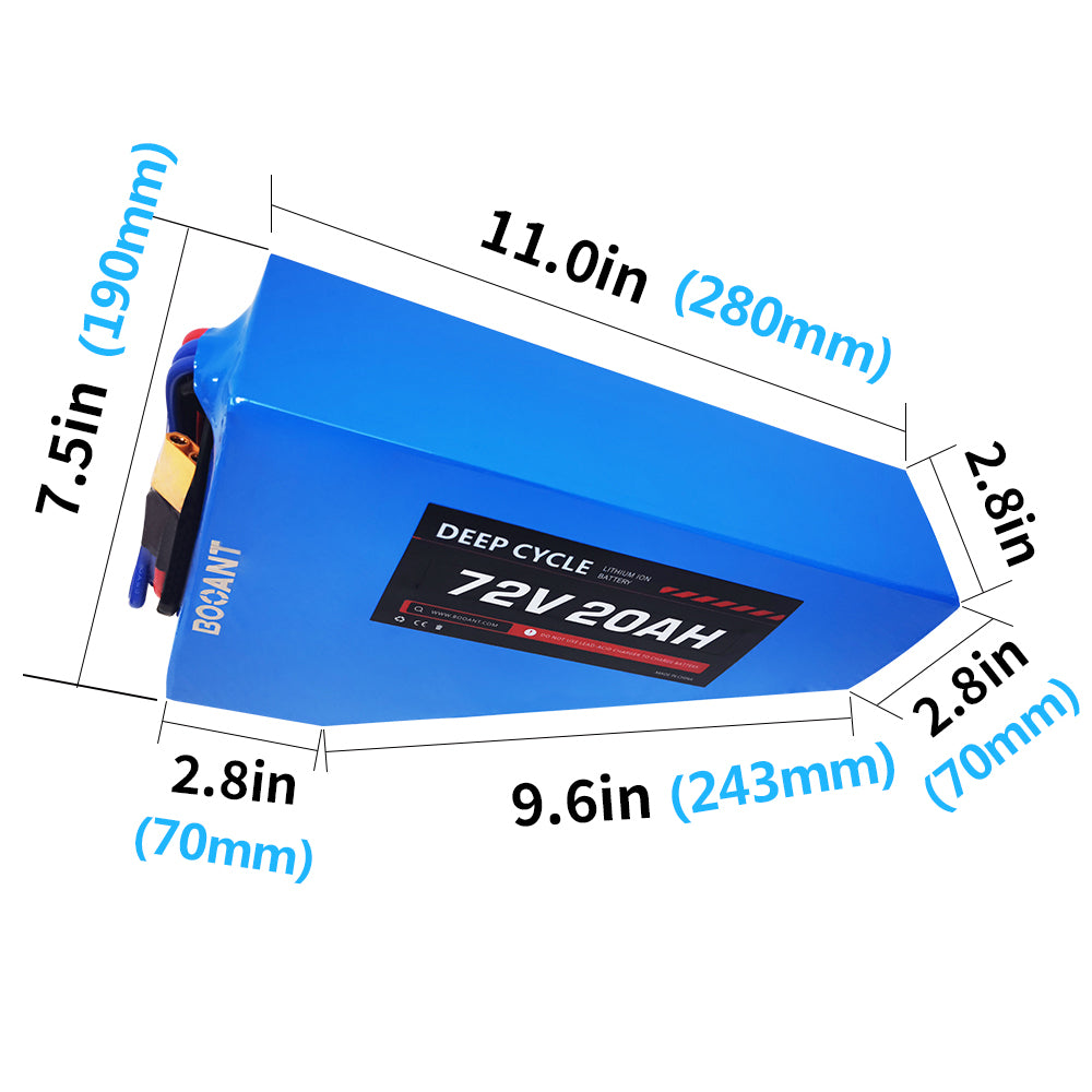 72v battery pvc triangle size