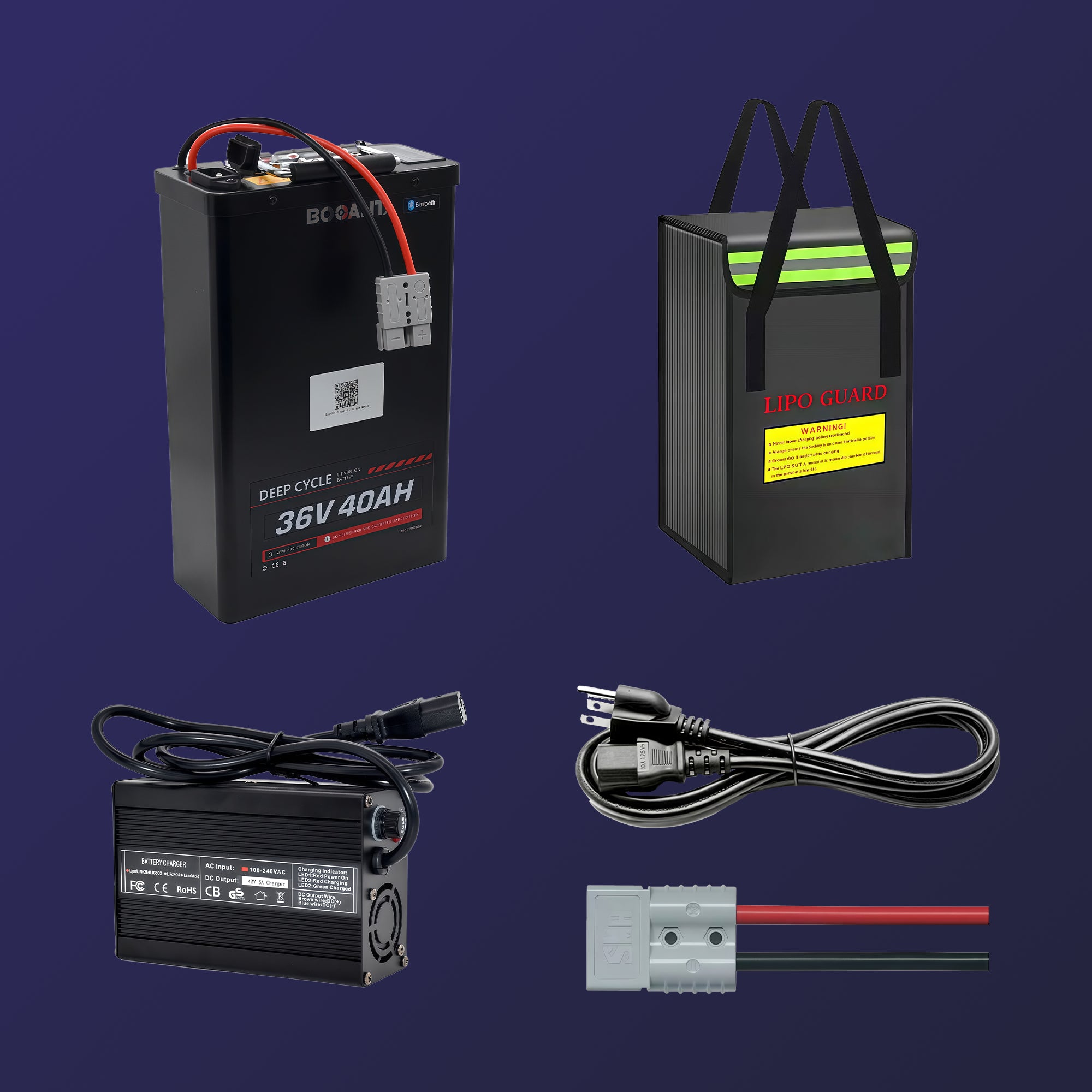 36V 40AH Lithium Battery with Samsung 50G Cells & Bluetooth BMS - 1440Wh Power Solution