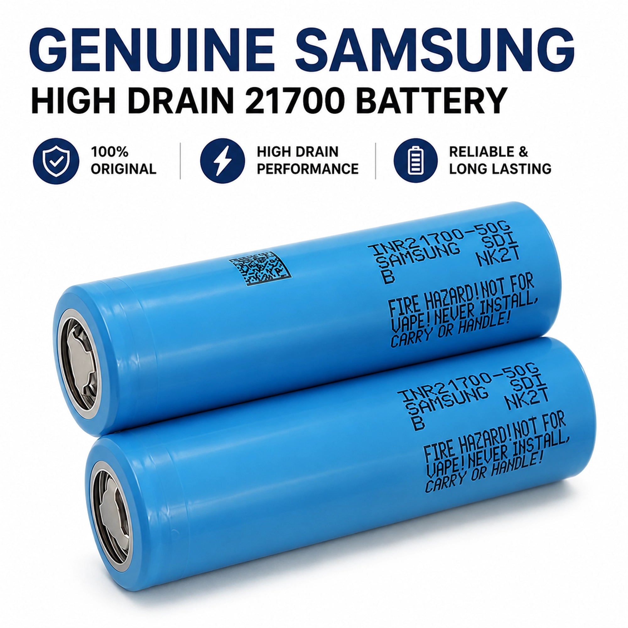 BOOANT 48V 50Ah battery pack built with genuine Samsung INR21700-50G 21700 lithium-ion cells for high-drain and long-lasting performance