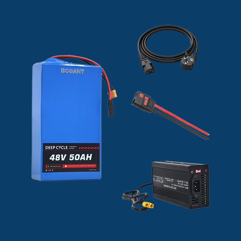 Long-Range Powe 48V 50Ah Battery for EBOX Ebikes · Built with Genuine Samsung 50G Cells · Includes 10A Fast Charger