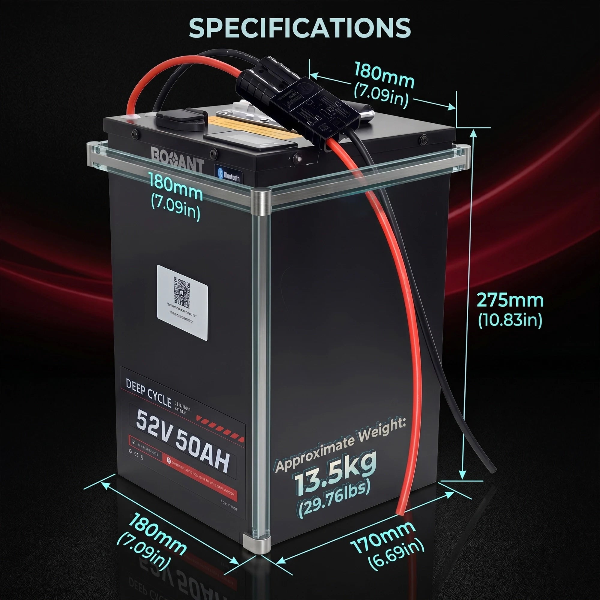 52V 50Ah Lithium E-Bike Battery Pack – Samsung 50G Cells